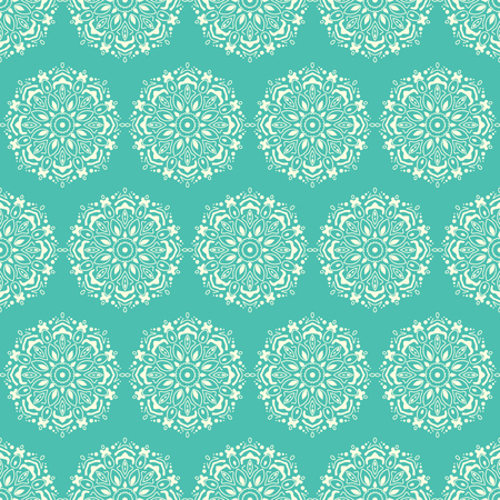 Indian pattern. Arabic, islamic, ethnic, oriental motifs. Seamless pattern. Bohemian background. Print for fabric and paper. Vector illustrationのイラスト素材