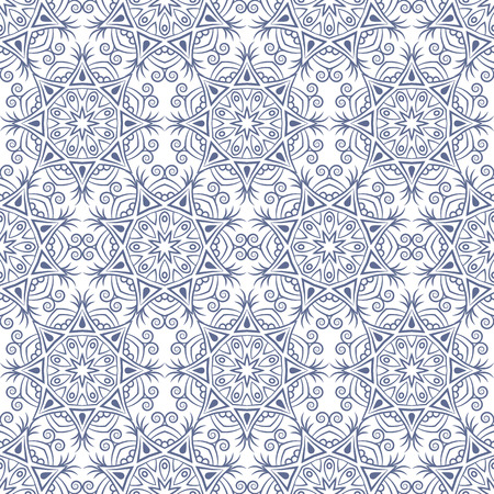 Arabic pattern. Indian, islamic, japanese motifs. Mandala seamless pattern. Ethnic bohemian background. Print for fabric and wrapping paper. Vector illustrationのイラスト素材