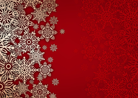 Merry christmas and happy new year background. Christmas snow background with snowflakes. Holiday decoration card design. Vector illustrationのイラスト素材