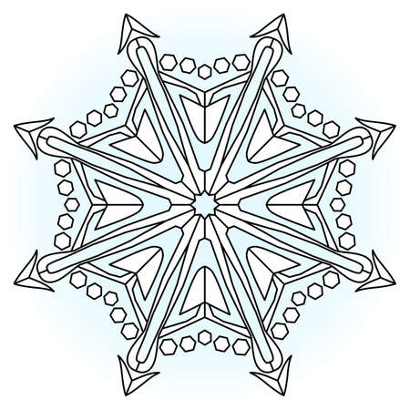 Snowflake coloring book page. Merry christmas and happy new year coloring book page. Ð¡hildren and...