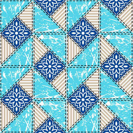 Patchwork seamless pattern. Vector stock illustration.のイラスト素材
