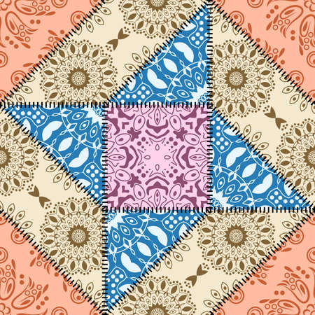 Patchwork seamless pattern. Vector stock illustration.のイラスト素材