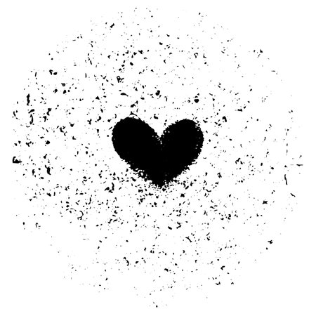 Grunge heart. Heart icon for graphic design.のイラスト素材