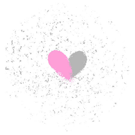 Grunge heart. Heart icon for graphic design. Grunge heart template. Valentines, romantic and love symbol. Vector stock illustrationのイラスト素材