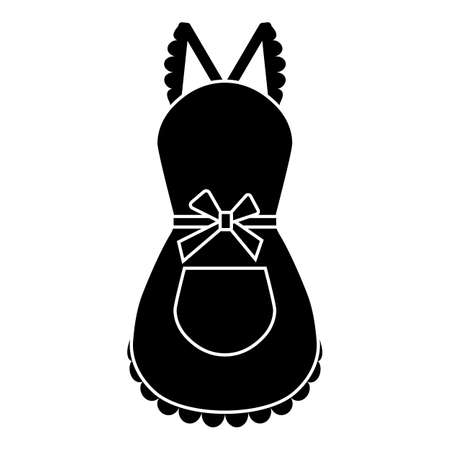 Apron women's with bow for kitchen or cleaning. Protective apron uniform for cooking. Vector illustrationのイラスト素材