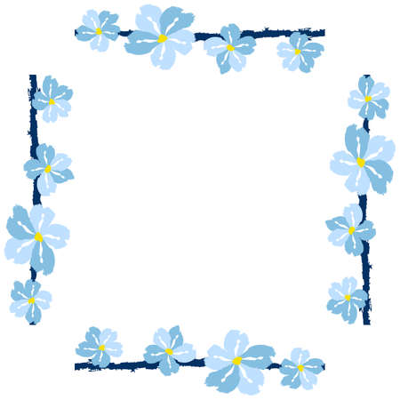 Flower frame border size a4, format a4. floral pattern. Cute floral background. Background with flower brush strokes. vector illustrationのイラスト素材
