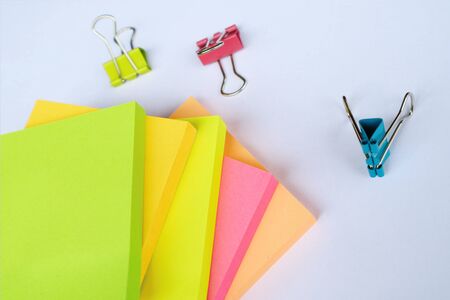 Colorful Clips and note backgroundの写真素材
