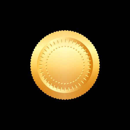 Vector illustration certificate gold foil seal or medal isolatedのイラスト素材