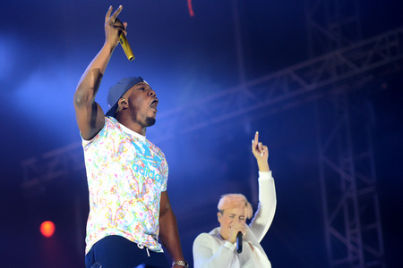 Band Rudimental performs at Exit festival on July 11th 2014, in Novi Sad, Serbiaのeditorial素材