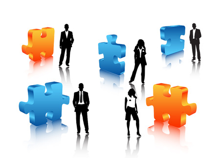 Vector illustration of business people.のイラスト素材