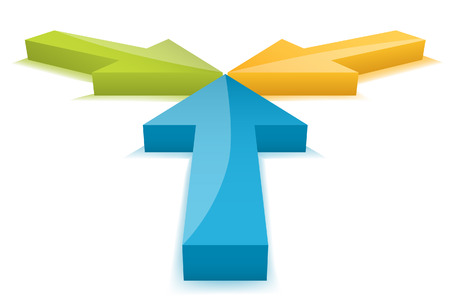 Vector illustration of different colored arrows. のイラスト素材