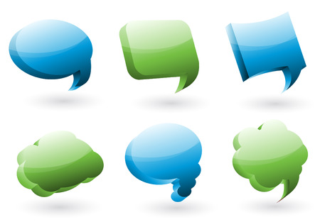 Vector illustration of glossy speech bubble. のイラスト素材