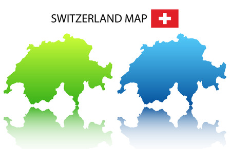 Vector illustration of  Switzerland mapのイラスト素材