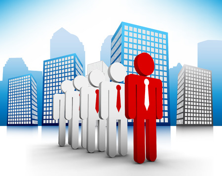 Vector illustration of business people in th city. Contains blending mode. のイラスト素材