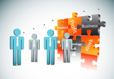 Vector illustration of business people.のイラスト素材