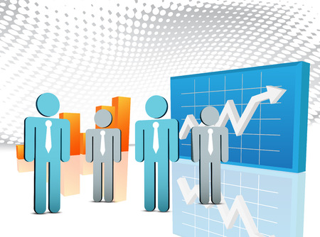 Vector illustration of business people.のイラスト素材