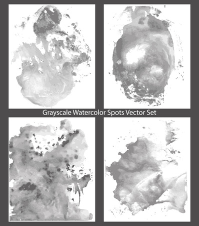 Abstract Watercolor Grayscale Spots (vector background)のイラスト素材
