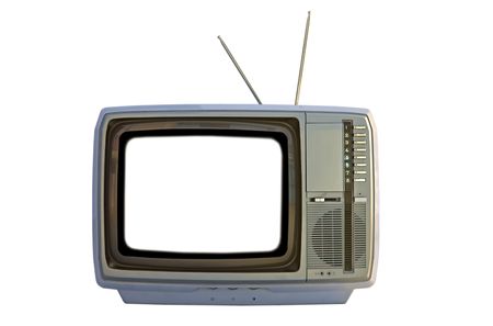 Retro tv isolated on white.の写真素材