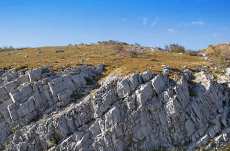 Rocks on top of a hill in Croatia.の写真素材