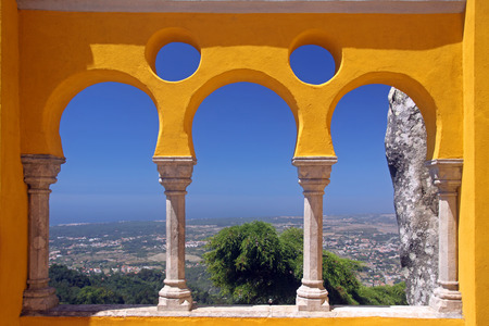 View from the Pena National palace in Sintra, Portugal.のeditorial素材