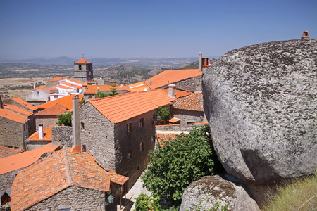 View of small mountain village Monsanto in Portugal.の写真素材