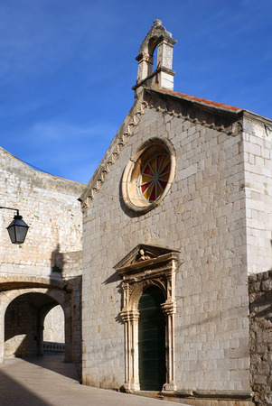 A small church near the south gate of old town Dubrovnik in Croatia.の写真素材