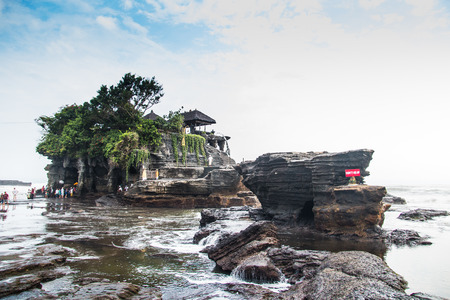 Tanah Lot Temple on Sea in Bali Island Indonesiaのeditorial素材