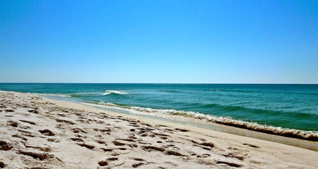A wide view of the coast.の写真素材