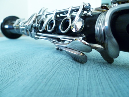 An interesting view of the clarinet length.の写真素材