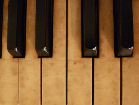 A select view of the piano keys.の写真素材
