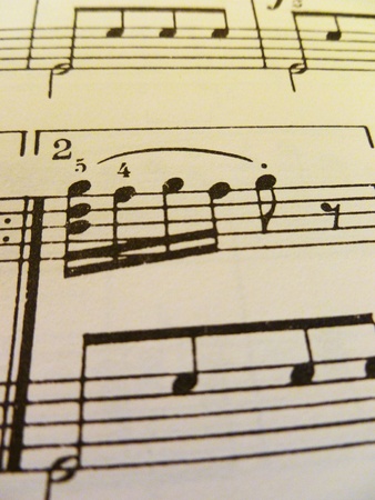 A front view of sheet music.の写真素材