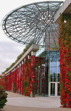 Podlasie Opera and Philharmonic in Bialystok, view from the entrance. October 2021, Bialystok, Polandのeditorial素材