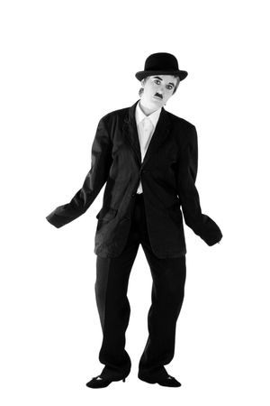 Girl plays the role of a comedianの写真素材