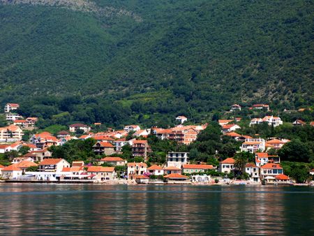 View of Montenegro in the boka-katorski gulfの写真素材