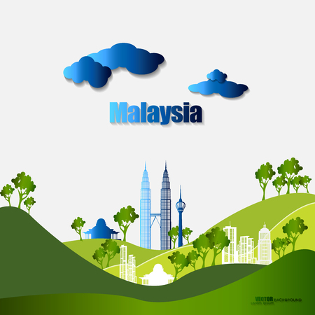 Ecology concept with green city on earth, World environment and sustainable development concept, vector illustrationのイラスト素材