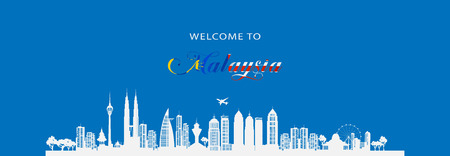Vector Illustration welcome to malaysia, Banner, element, and graphic.の写真素材