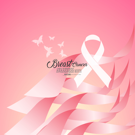 Breast Cancer Awareness Ribbon. Vector design and illustration.のイラスト素材