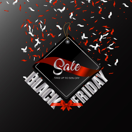 Black Friday sale black tag, banner, advertising, vector illustration templet, art element.のイラスト素材