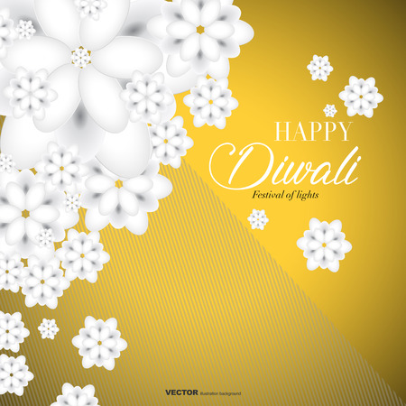 Happy Diwali traditional Indian festival greeting card with ornament background vector illustration.のイラスト素材