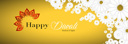 Happy Diwali traditional Indian festival greeting card with ornament background vector illustration.のイラスト素材