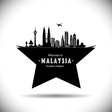 Malaysia City Modern Skyline Vector Template - Vectorのイラスト素材