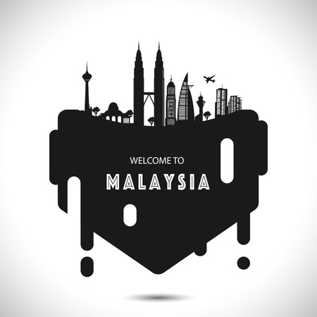 Malaysia City Modern Skyline Vector Template - Vectorのイラスト素材