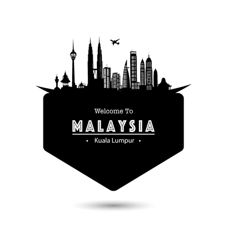 Malaysia City Modern Skyline Vector Template - Vectorのイラスト素材
