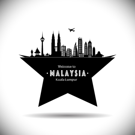 Malaysia City Modern Skyline Vector Template - Vectorのイラスト素材