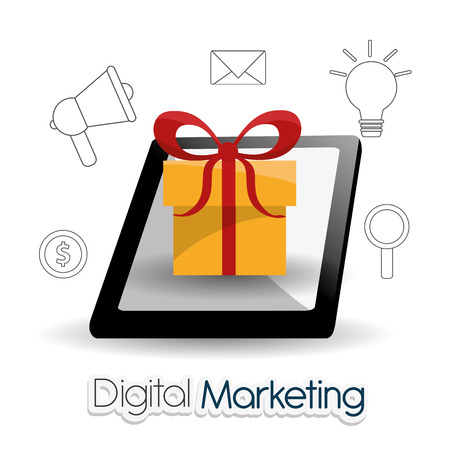 Digital marketing concept with shopping icons design, vector illustration 10 eps graphic.のイラスト素材