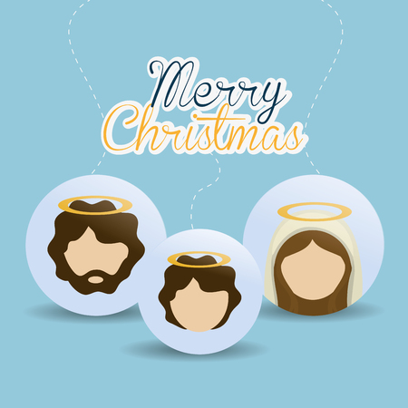 Merry Christmas concept with holy family design, vector illustration 10 eps graphic.のイラスト素材