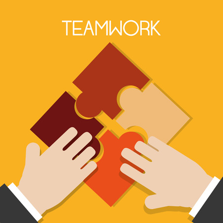 Teamwork concept with pictogram icons design, vector illustration 10 eps graphic.のイラスト素材