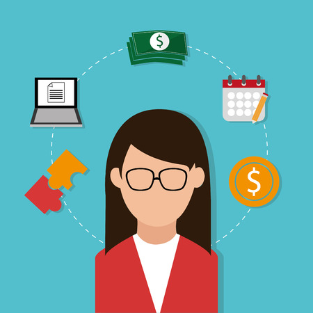 Business concept with avatar design, vector illustration 10 eps graphic.のイラスト素材