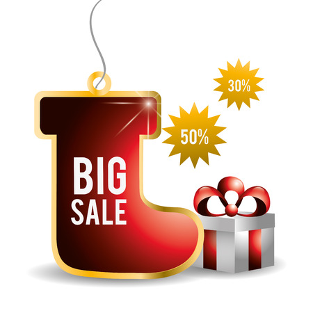 Merry christmas concept with sale icons design, vector illustration 10 eps graphic.のイラスト素材