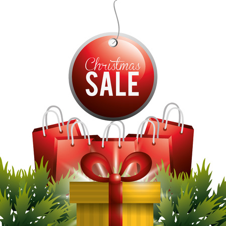 Merry christmas concept with sale icons design, vector illustration 10 eps graphic.のイラスト素材